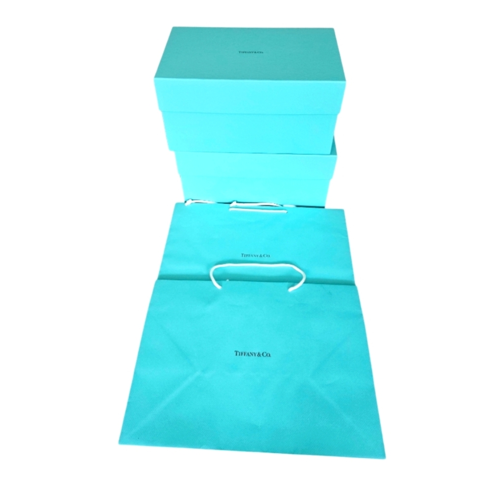 Tiffany & Co. Two Empty  Boxes 13"x 8" x 6,5" And Paper Bags